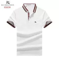 burberry short-sleeve oxford polo shirt col brode blanc